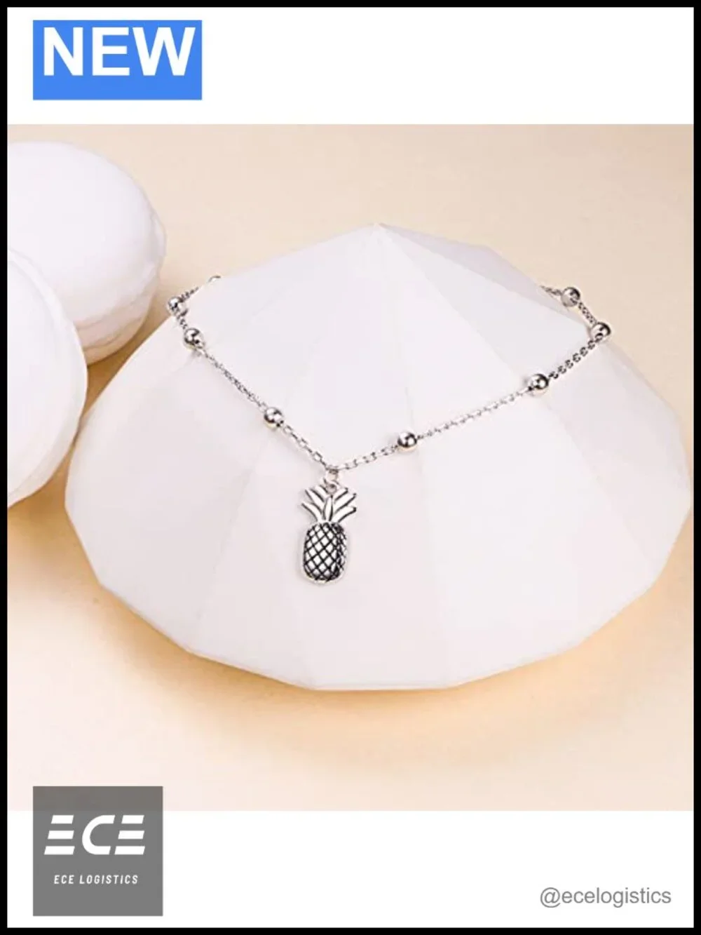 S925 Sterling Silver Pineapple Anklet Adjustable Chain Ankle Bracelet